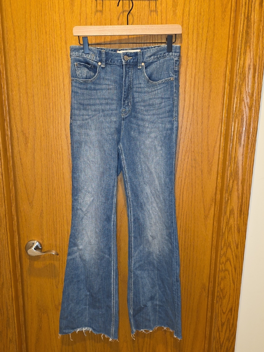Marc By Marc Jacobs Blue Flared Jeans with Raw Hem